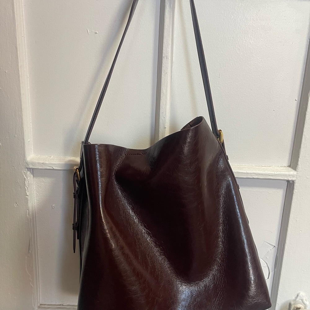 Zara Dark Brown Leather Shoulder Bag